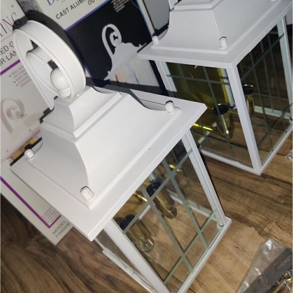 Set Of 2 Bel Air Lighting Outdoor Lantern Cast Al - Picture 4 of 9